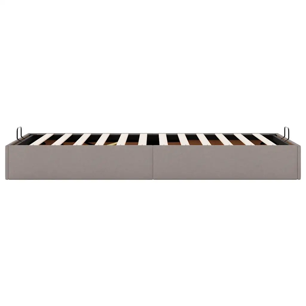 vidaXL Struttura Letto Pouf senza Materasso Tortora 90x190 cm Tessuto