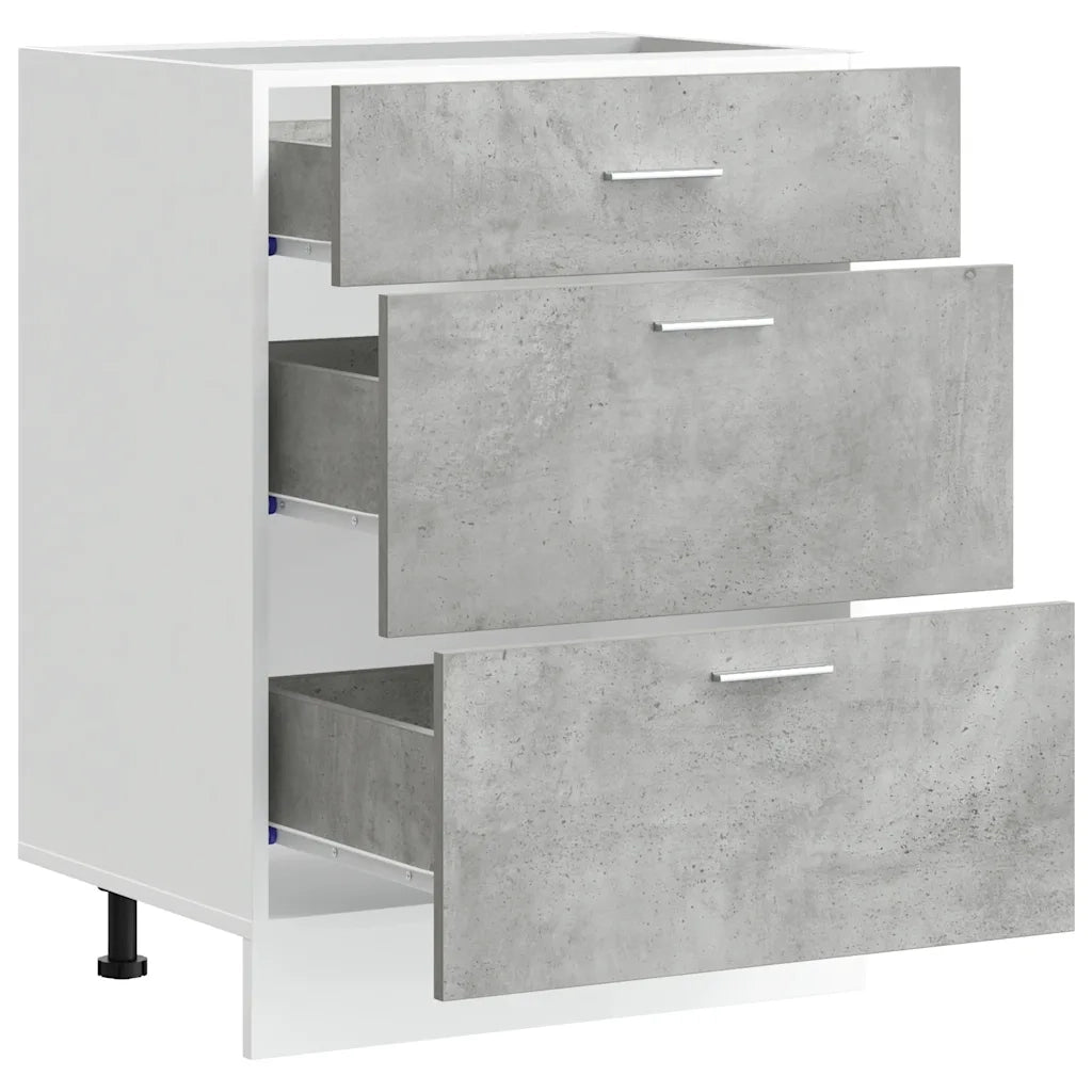 Base da Cucina “Lyon” Grigio Cemento in Legno Multistrato 854253