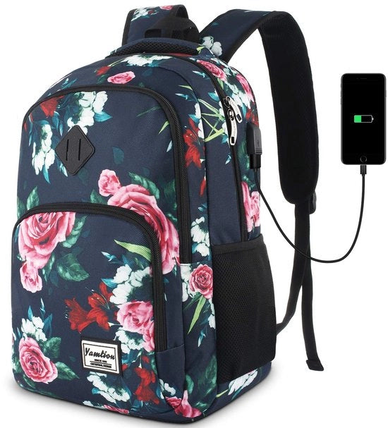 Borsa per Donna, Borsa per Ragazze Scuola con Tasca per Laptop per Viaggi Università Campeggio