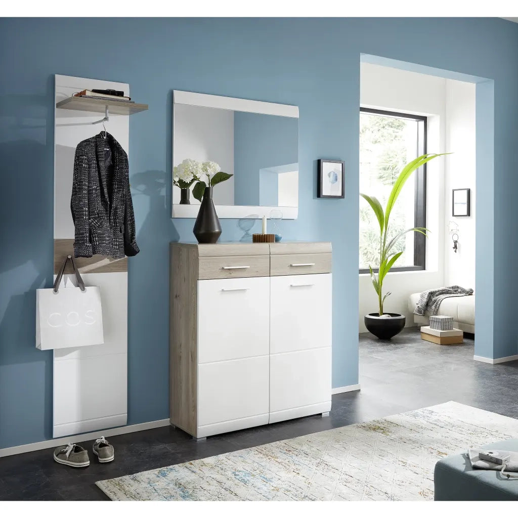Germania Appendiabiti Malou 39x29,9x19,46 cm Bianco e Rovere Nelson 426457