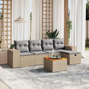 Set Divano da Giardino 6 pz con Cuscini Beige Misto Polyrattancod mxl 114849