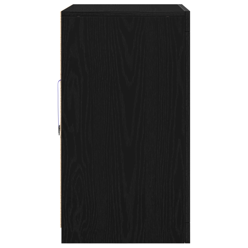 Sideboard con Luci LED Rovere Nero 41x37x67 cm