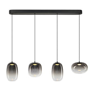 Lampada a sospensione Vaso nera 4 luci LED 15W 3000K