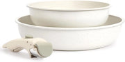 Set di pentole con manico rimovibile 20-26 cm rivestimento antitrasferimento di calore inductivo PFOS PFOA pulizia facile tutte le fonti di calore set di pentole inductivo manici freddi