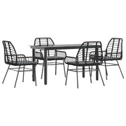 Set da Pranzo da Giardino con Cuscini 5 pz | Set Salotto da Giardino Polyrattan Vetro
