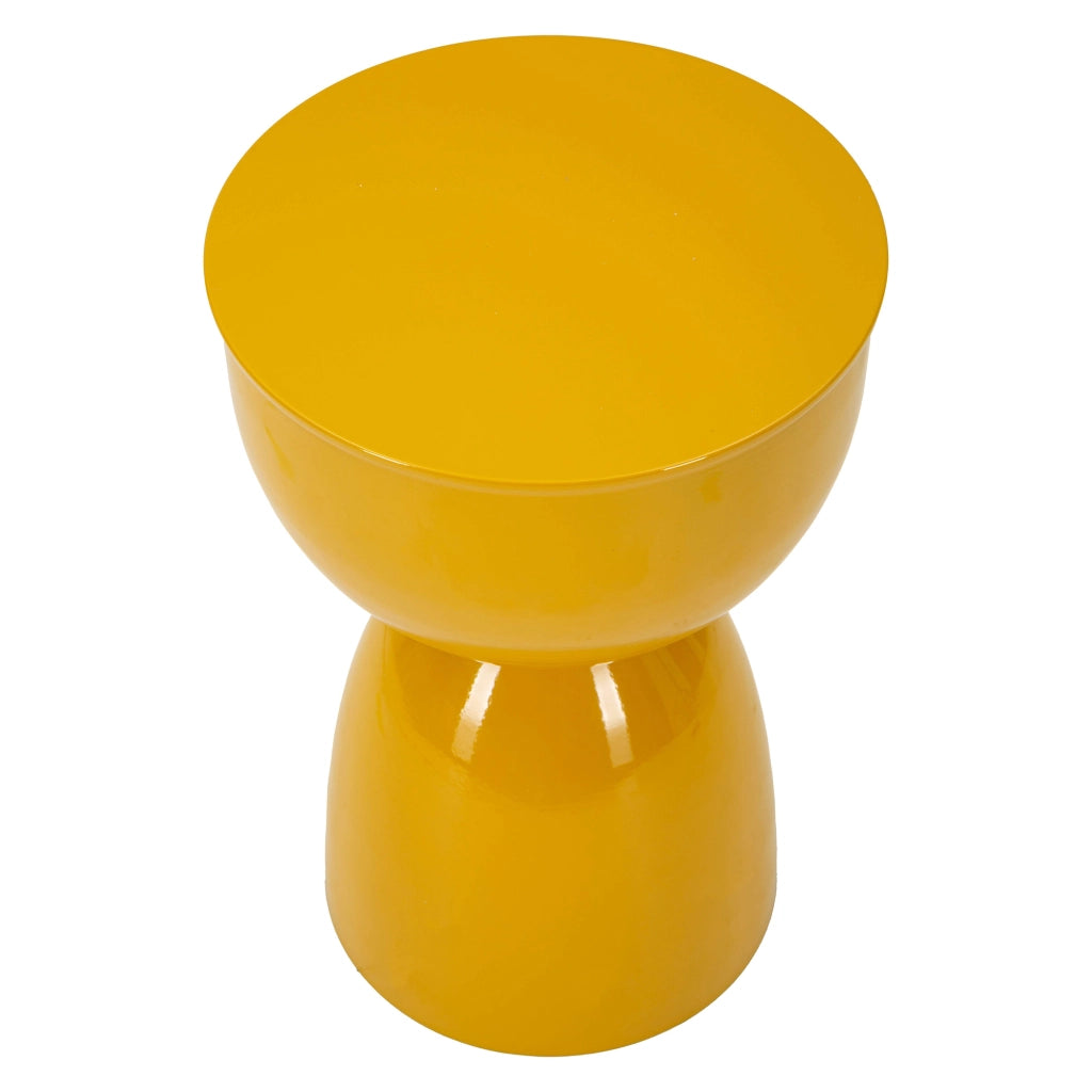 Gorkha, Tavolino da Salotto Forma Rotondo, 33x50x33h cm Giallo Senape