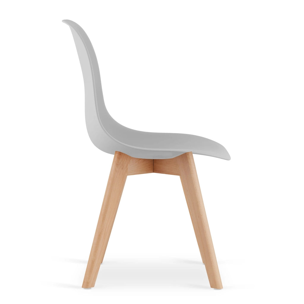 Sedia ergonomica Valora KITO con gambe in legno grigio per soggiorno x2