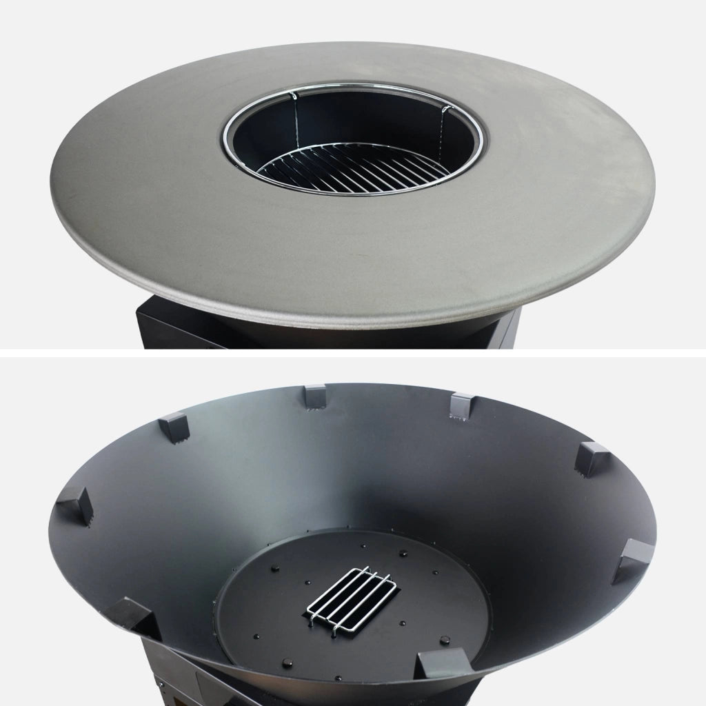 Barbecue braciere 81,5cm, griglia di cottura, contenitore per la