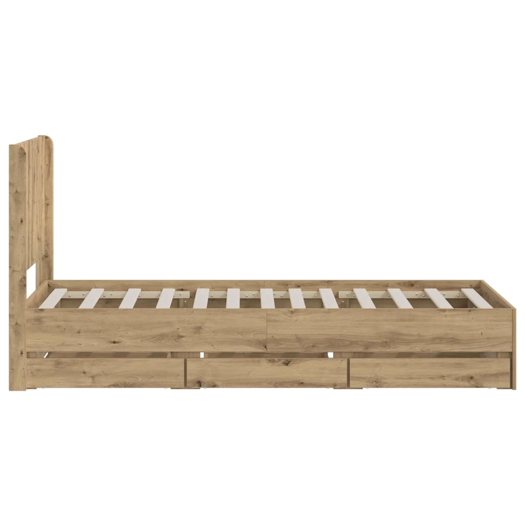 Struttura del letto con stoccaggio e testata Artisan Oak 3445813