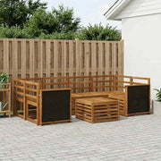 Set di divani da esterno 7 pz Naturale Legno di Acacia Massello 3384070