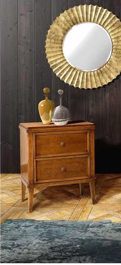 Comodino classico in legno 2 cassetti finitura bassano l.58 p.38 h.70 - Mobili 2G