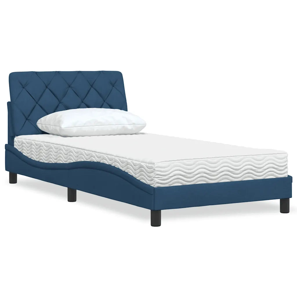 Letto con Materasso Blu 100x200 cm in Tessuto 3310726