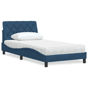 Letto con Materasso Blu 100x200 cm in Tessuto 3310726