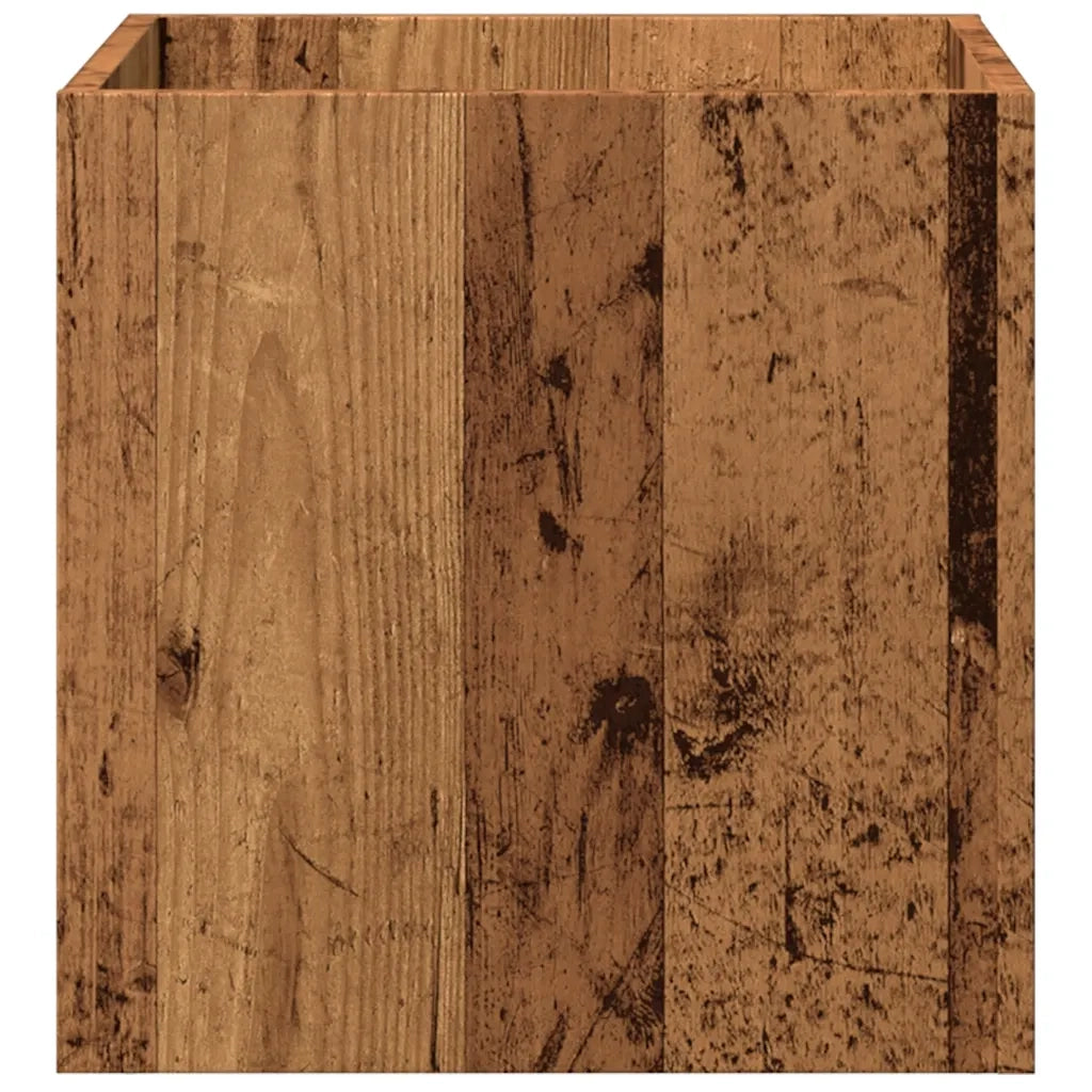 Fioriera-Vaso da Esterno-Contenitore per Piante Legno Antico 40x40x40 cm in Legno Multistrato
