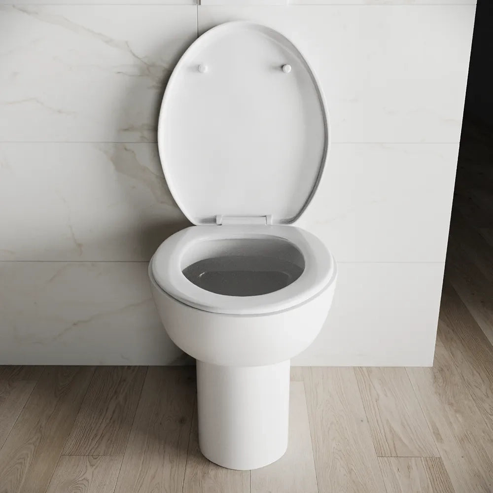Vaso WC filomuro in ceramica bianco lucido con sedile soft-close | Doha
