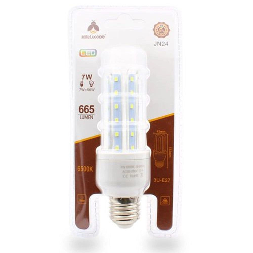 Trade Shop - Lampadina Led Jn24 Attacco E27 7w 3u Luce Fredda 6500k Tubolare Lineare 665lm 87323 -