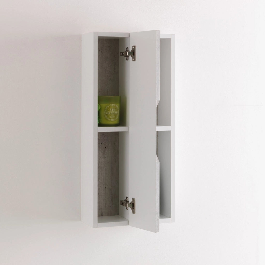Pensile a Giorno 2 Vani da Soggiorno 17,5x16x78,2 cm TFT Belsk Bianco e Cemento