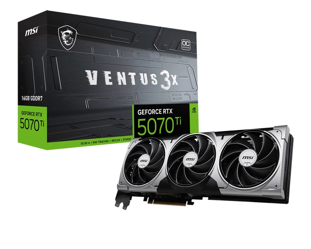 Msi vga geforce rtx 5070 ti, rtx 5070 ti 16g shadow 3x oc, 16gb gddr7, hdmi/dp*3, triple fan/oc, bul - RTX 5070 TI 16G SHADOW 3X OC BULK