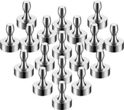 Magnetodi Neodymium a Spinta - Forti Magnetici a Sfera per Cucina e Ufficio - 18 Pezzi - Argento