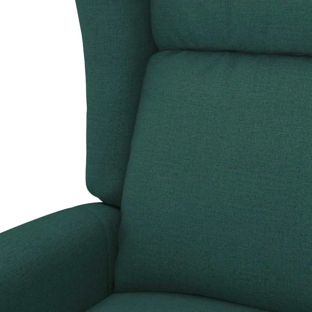 Poltrona ad Ala Reclinabile Elettrica Verde Scuro in Tessuto 3098325