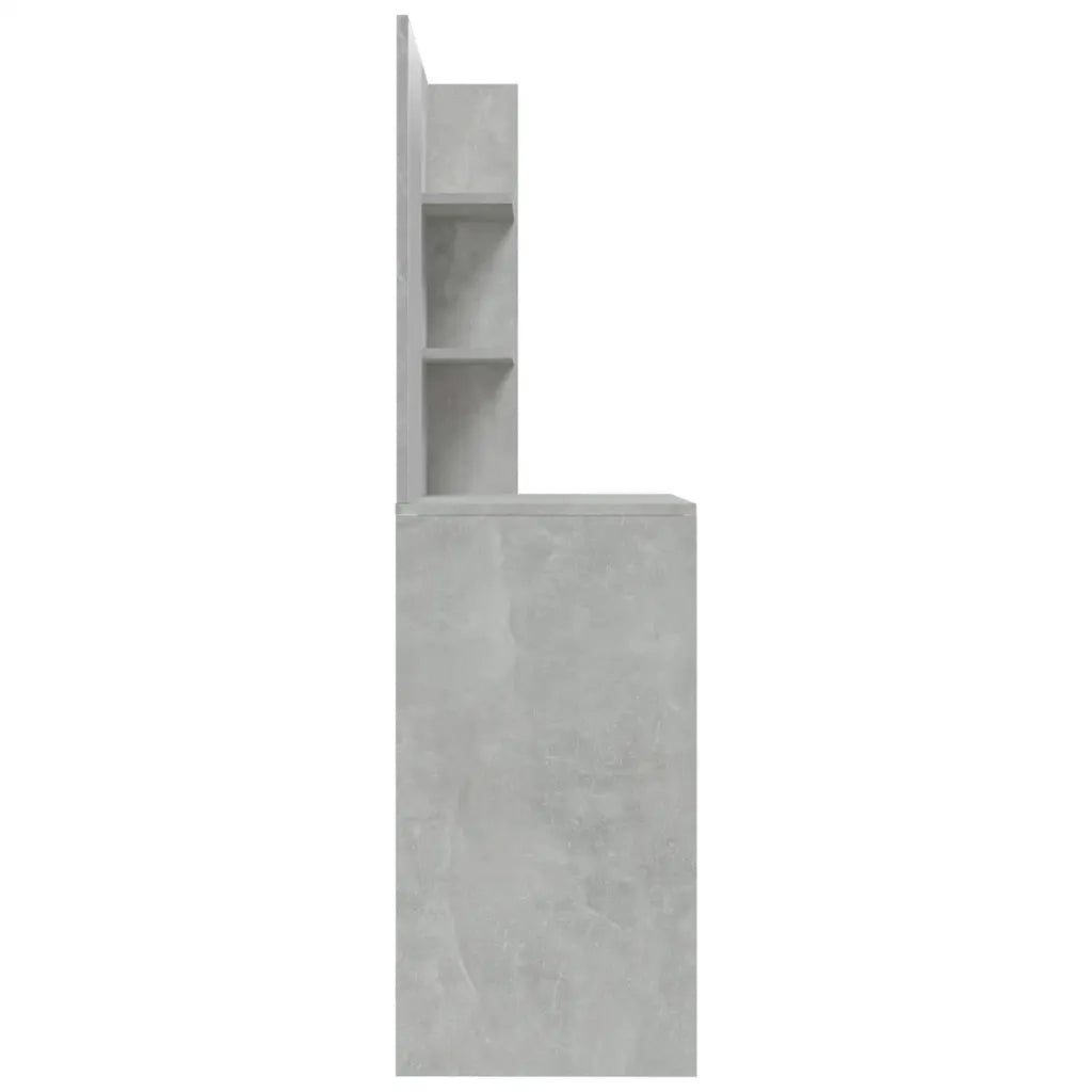 Toeletta | Tavolo da Trucco con Specchio Grigio Cemento 74,5x40x141 cm