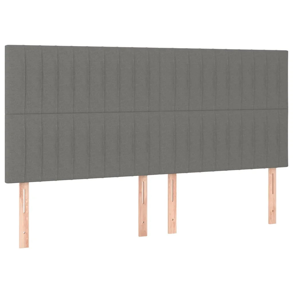 Letto a Molle Materasso e LED Grigio Scuro 180x200cm in Tessuto