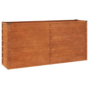 Fioriera rialzata per piante fiori terrazza giardino finitura ruggine 160 x 40 x 77 cm acciaio corten marrone 02_0039863