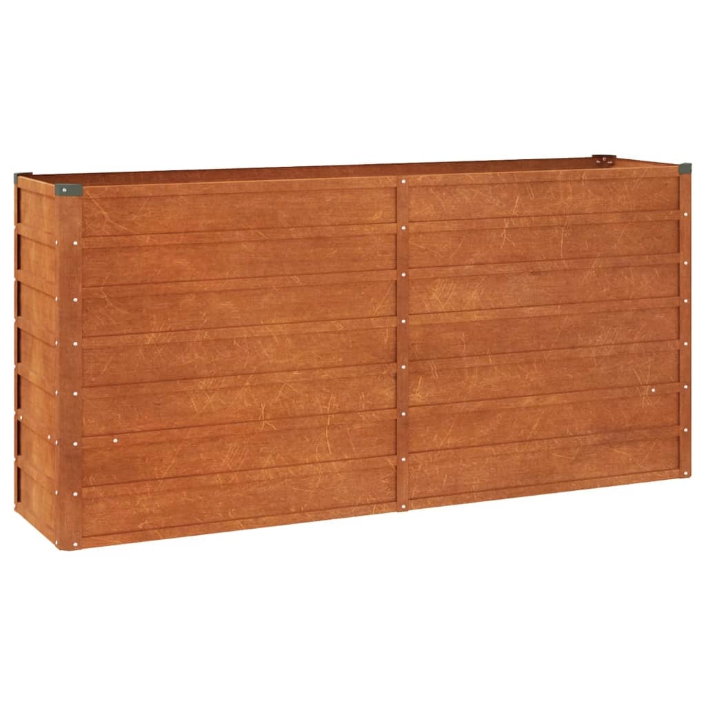 Fioriera rialzata per piante fiori terrazza giardino finitura ruggine 160 x 40 x 77 cm acciaio corten marrone 02_0039863
