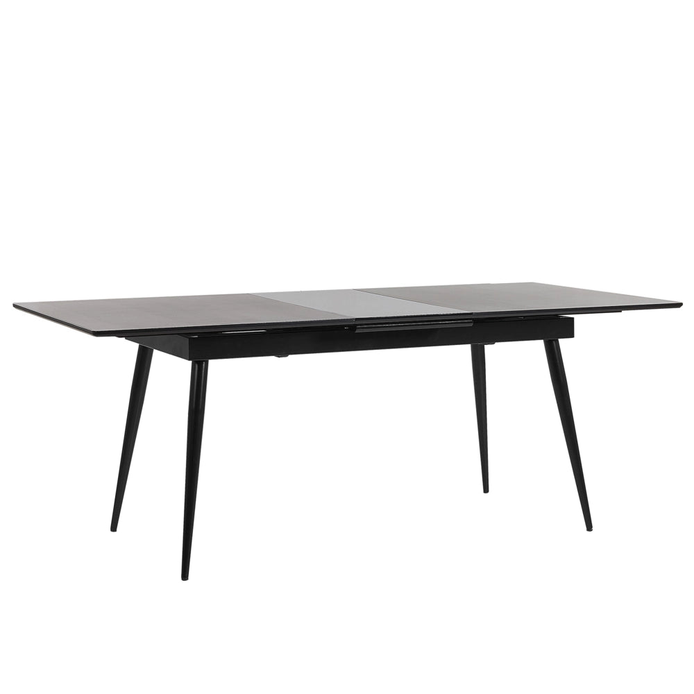 Tavolo da pranzo con gambe in metallo MDF Nero allungabile 160/200 x 90 cm per 6 persone Design minimalista