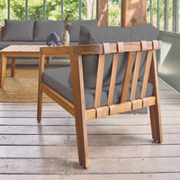 Salotto da giardino 5 posti in legno di acacia, grigio