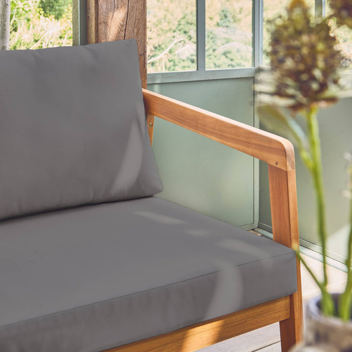 Salotto da giardino 5 posti in legno di acacia, grigio