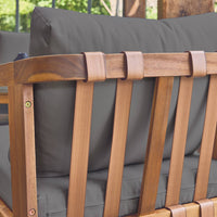 Salotto da giardino 5 posti in legno di acacia, grigio