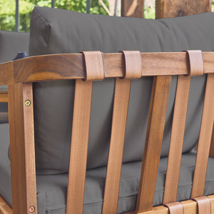 Salotto da giardino 5 posti in legno di acacia, grigio