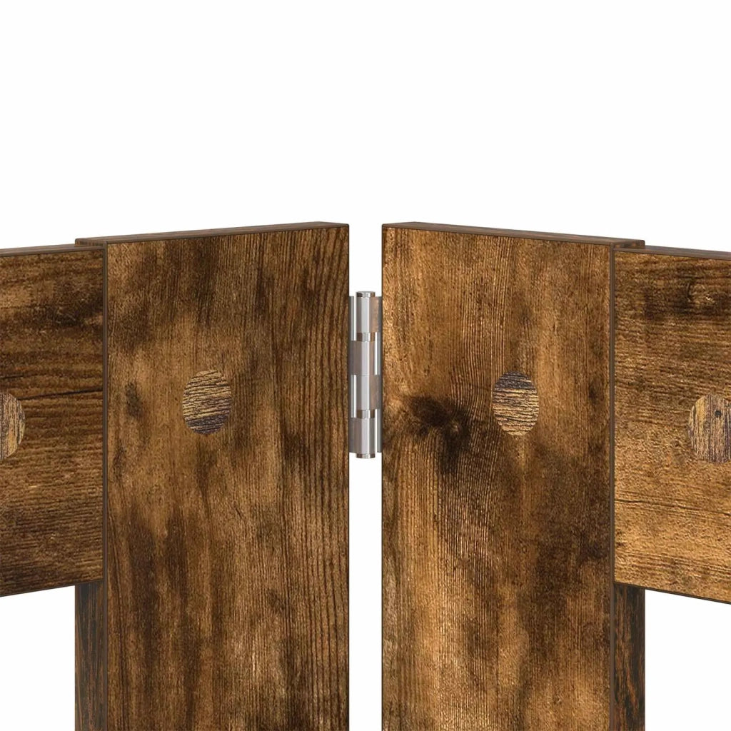 Cancello per cani con supporti 2 pz Rovere Fumo 60 x 80 cm CFW4576743