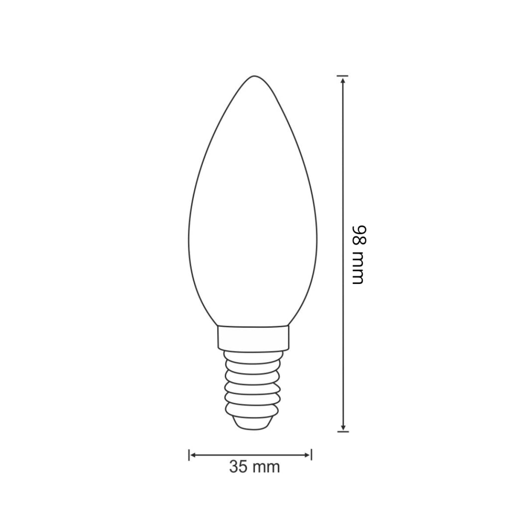 Lampadina LED Filamento C35 E14 2W 230lm 3000K Polux