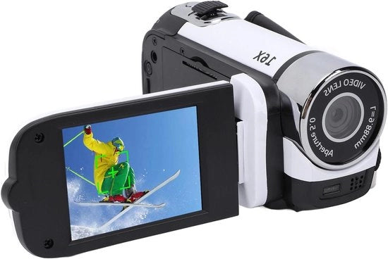 Videocamera Digitale 24 Pollici con Schermo 1080P 16MP con Registrazione Video e Inviluppo per Selfie e Microfono Esterno con Uscita USB per Registrazione dei Bambini durante le Vacanze
