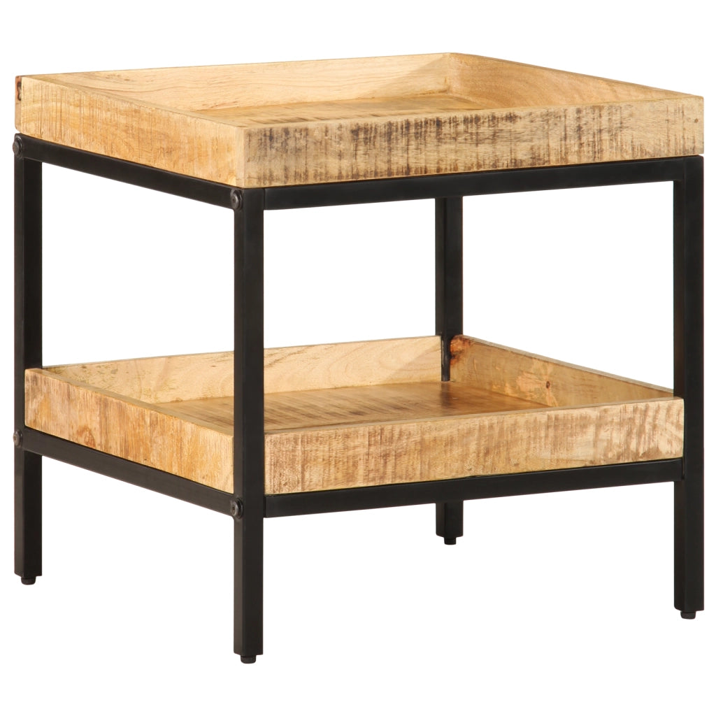 Tavolino 45x45x45 cm Legno Massello di Mango Grezzo