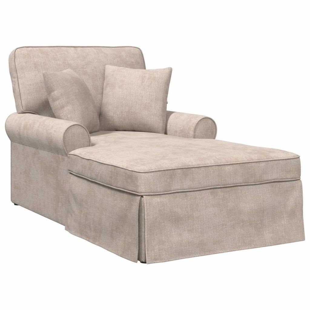 Chaise Longe con Gonna con cuscino Beige 157 x 91 x 91 cm ARES