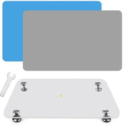 Piatto di livellamento trasparente 40x30cm - Piatto di livellamento con supporto in silicone blu/grigio - Tavolo livellatore regolabile - Kit di livellamento completo con chiave - Materiale: acrilico - Dimensioni: 40x30cm