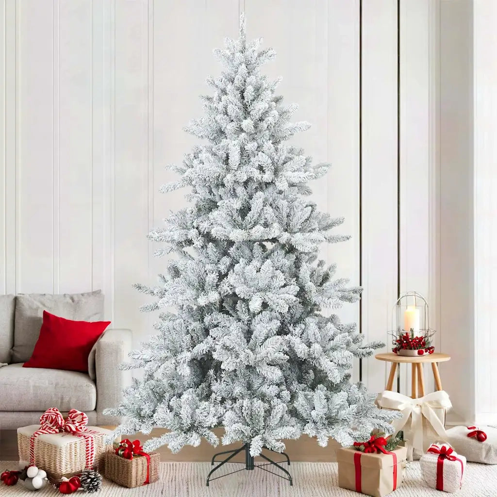 Albero di Natale | Decorazioni natalizie Artificiale Snodato Foderato di Neve Bianco