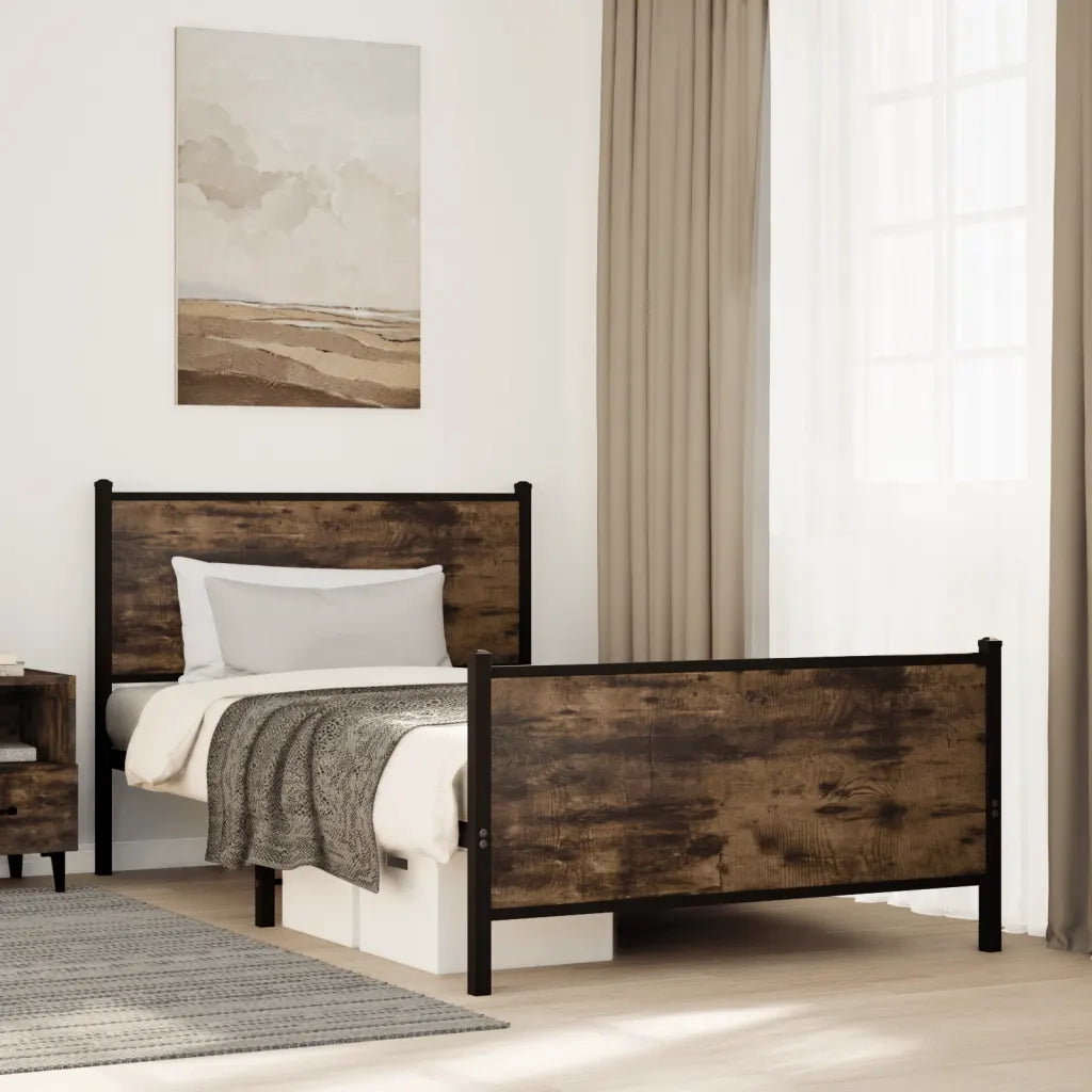 Giroletto senza Materaso in Metallo Rovere Fumo 100x200 cm 4007680