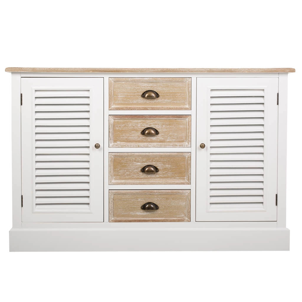 Credenza in legno bianco 124x40x80h