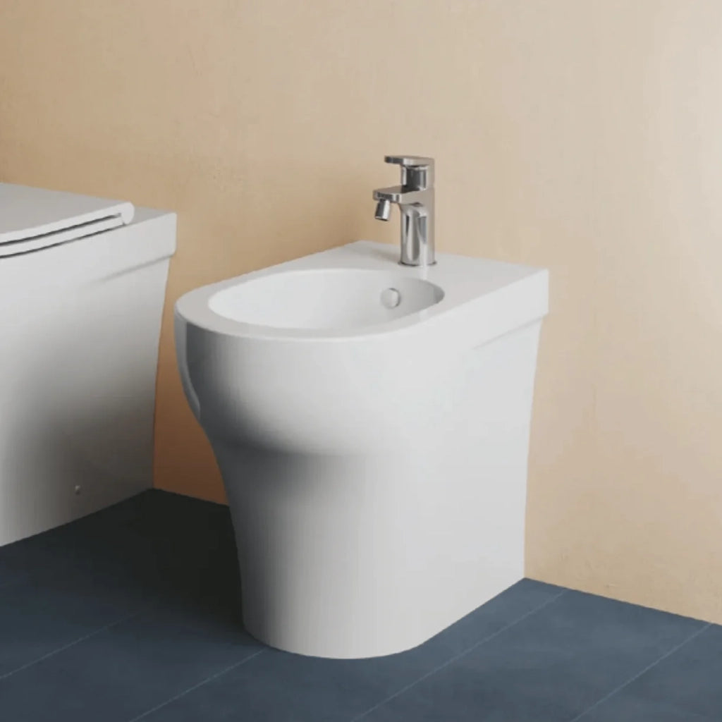 Bidet a Terra Azzurra Ceramica "Pratica" Bianco Lucido