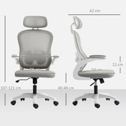 Sedia da ufficio ergonomica grigia con schienale in rete