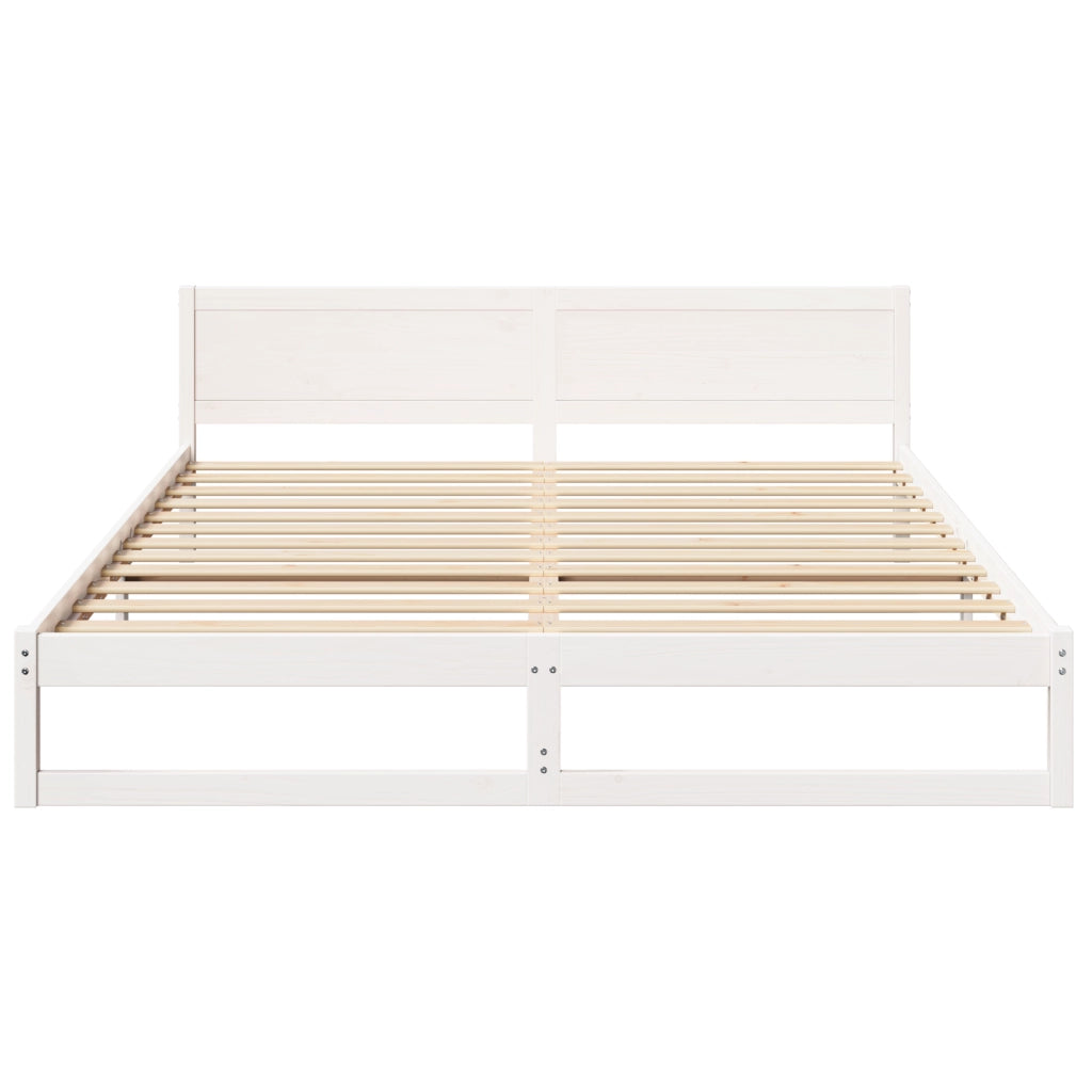 Telaio Letto Bianco Legno 200 x 200 cm Durevole