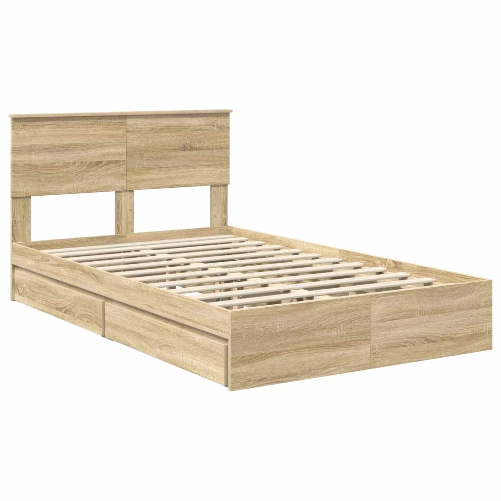 Letto con Contenitore con testiera Rovere Sonoma 120 x 200 cm 3408482