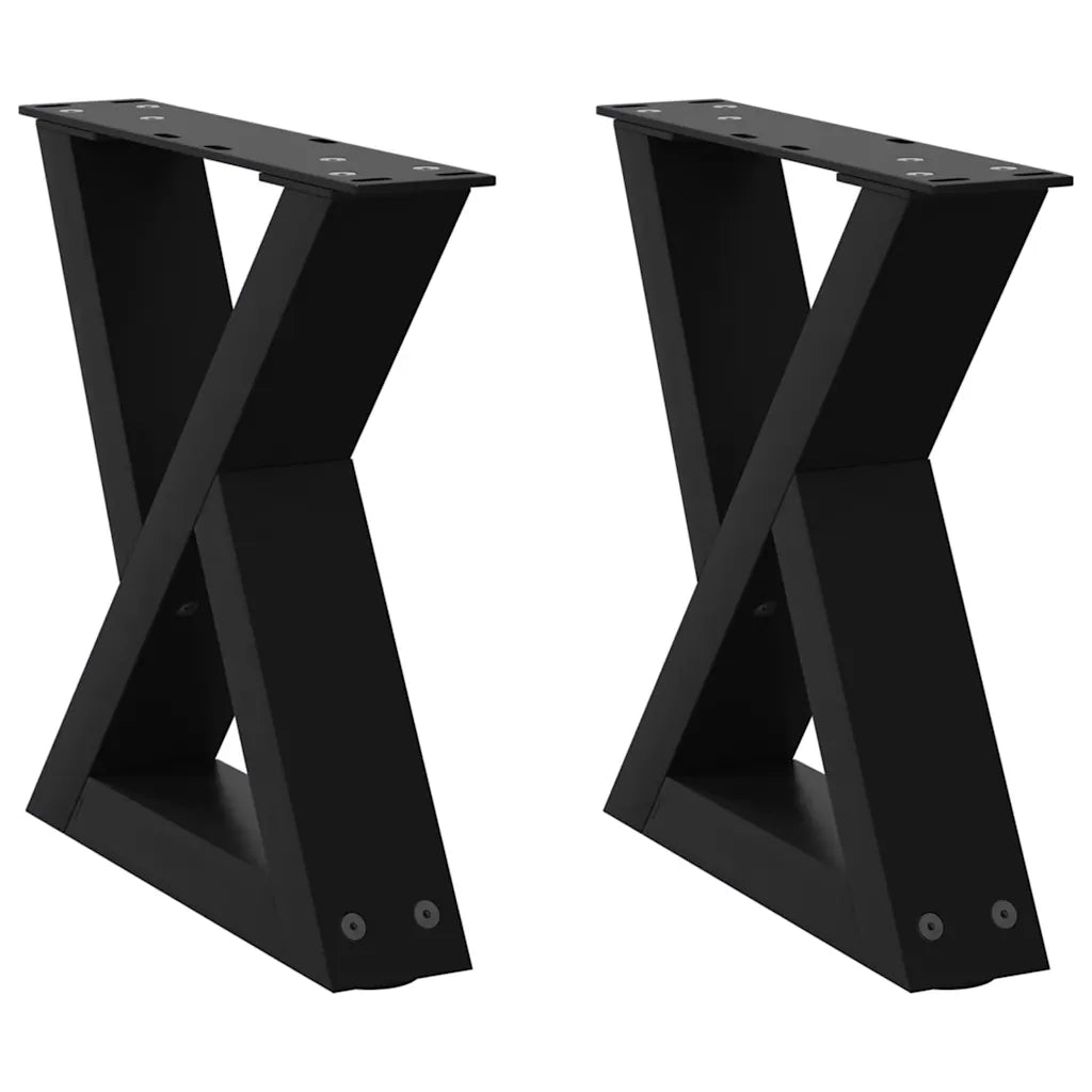 Gambe per Tavolino da Caffè 2 pz Nere 30x(30-31,3) cm Acciaio