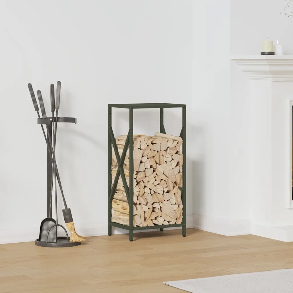 Rastrelliera per Legna da Ardere Verde Oliva 34x25x70 cm CFW4023888