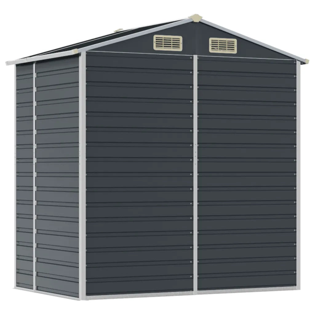 Capanno da Giardino-Casetta da Giardino Antracite 191x130x198 cm in Acciaio Zincato