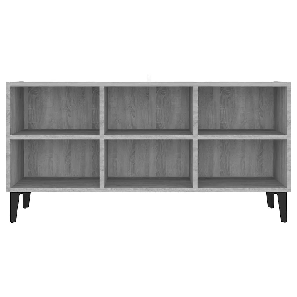 Mobile TV con Gambe in Metallo Grigio Sonoma 103,5x30x50 cm 813156